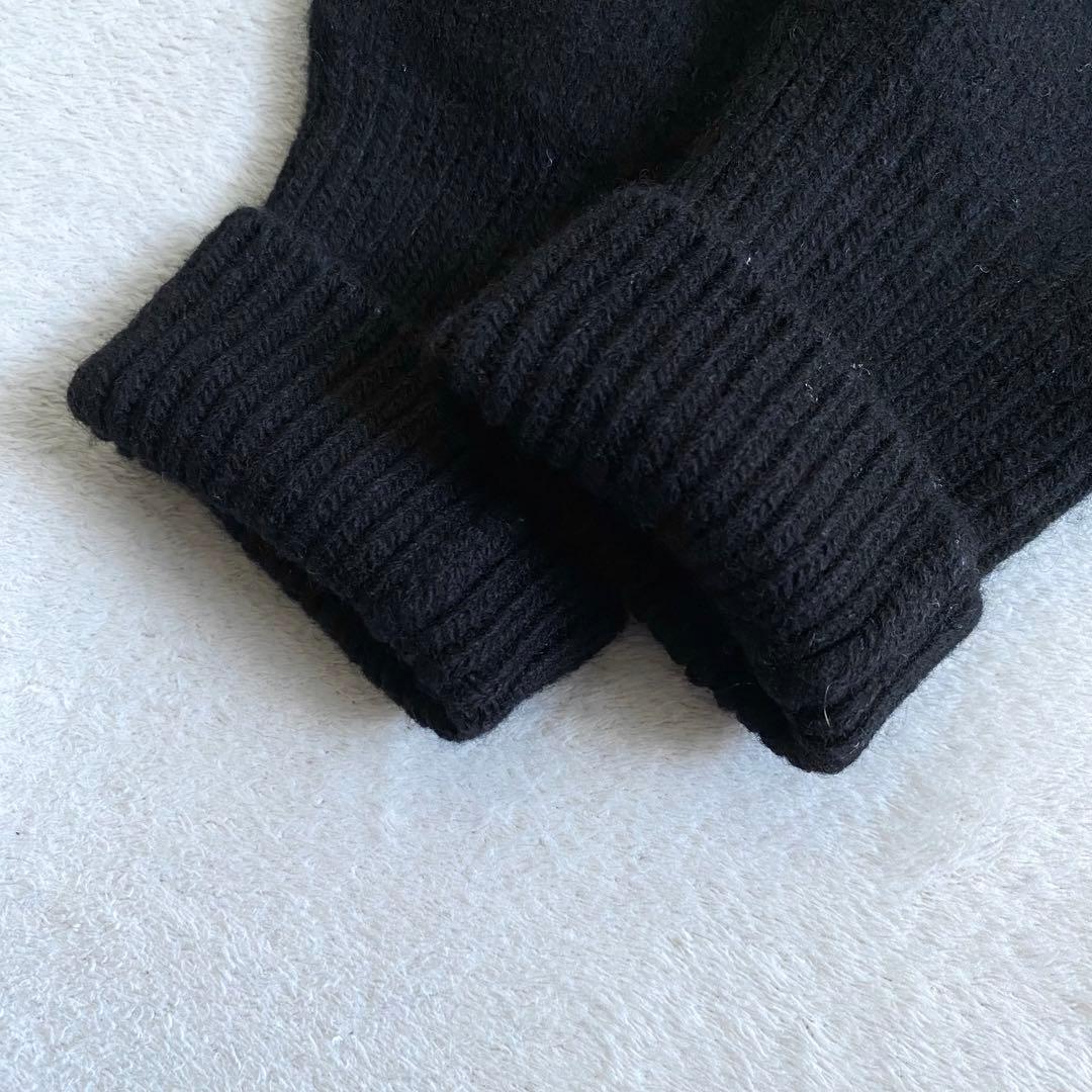 【美品✨】martinique カシミヤ混　バックボタン　ニット　ハイネック　黒