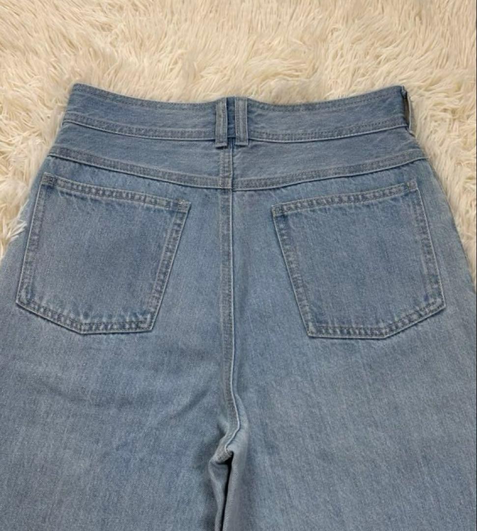 【美品】アルアバイル 2025SS バギー デニム M ワイドパンツ 淡色デニム