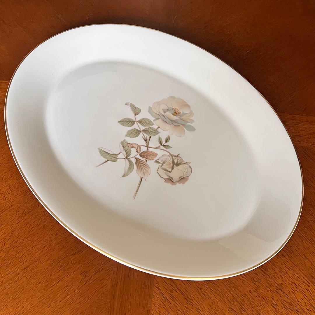 【希少品】英国製　ロイヤルドルトン★ヨークシャーローズ★ラージオーバルプレート