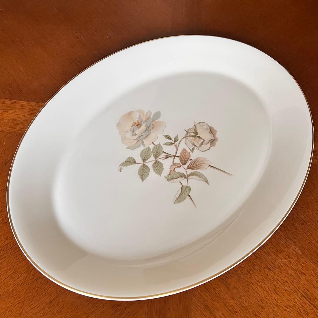 【希少品】英国製　ロイヤルドルトン★ヨークシャーローズ★ラージオーバルプレート