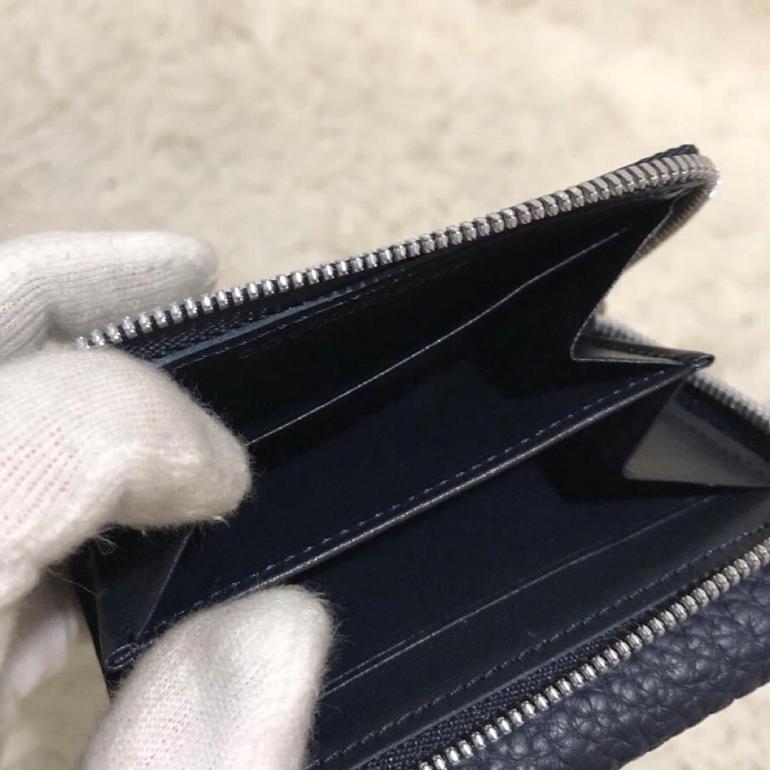 未使用✨ココマイスター　 レザー　三つ折り財布　 コンパクトウォレット ネイビー