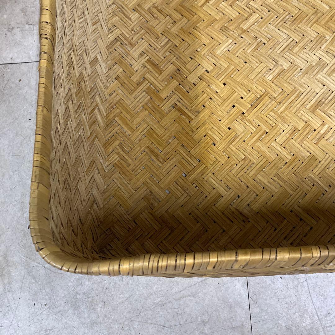 Ｂ-3 昭和レトロ 柳行李 竹細工 竹籠 竹かご 蓋つきかご 収納ボックス 葛籠
