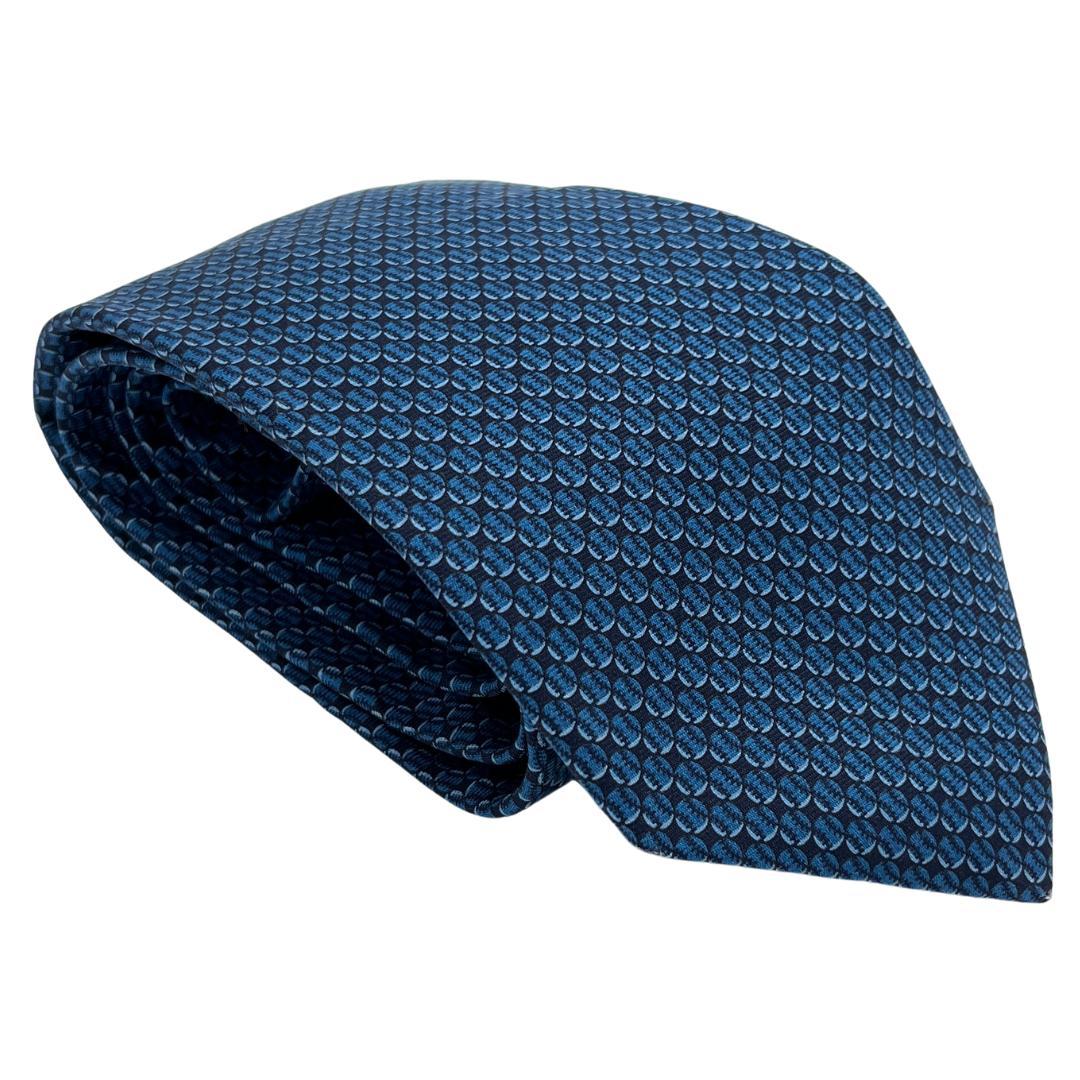 HERMES エルメス ネクタイ シルク ブルー系 高級ブランド