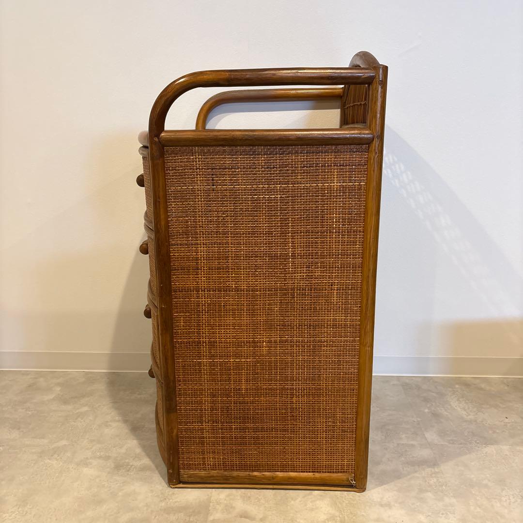 ラタン　4段　チェスト　引き出し収納