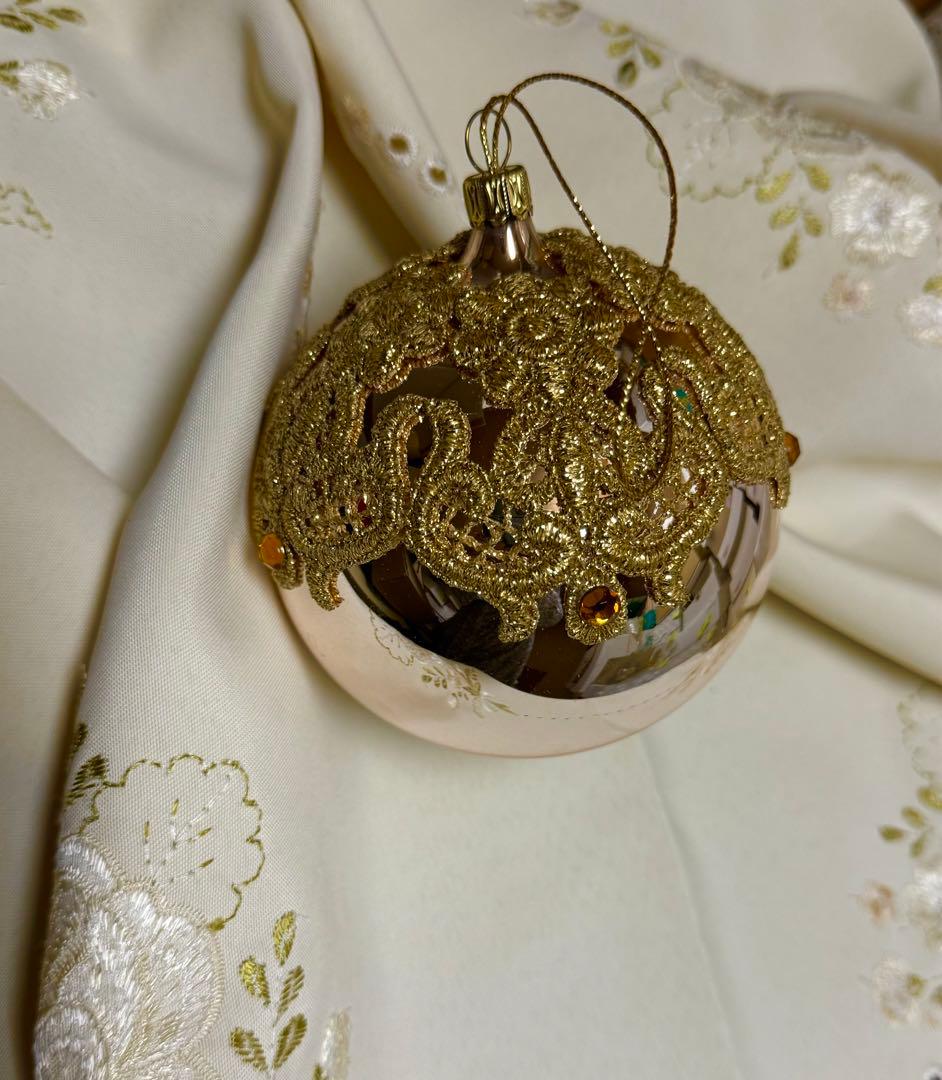 ドイツのクリスマスオーナメント　3個組ピンク　ケステル社