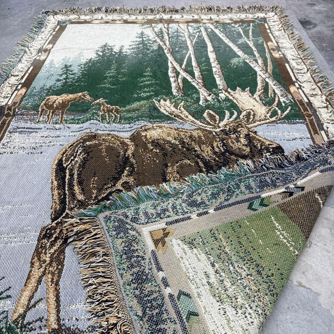 ヘラジカ　マルチカバー　ソファーカバー　ヴィンテージラグ　190x122