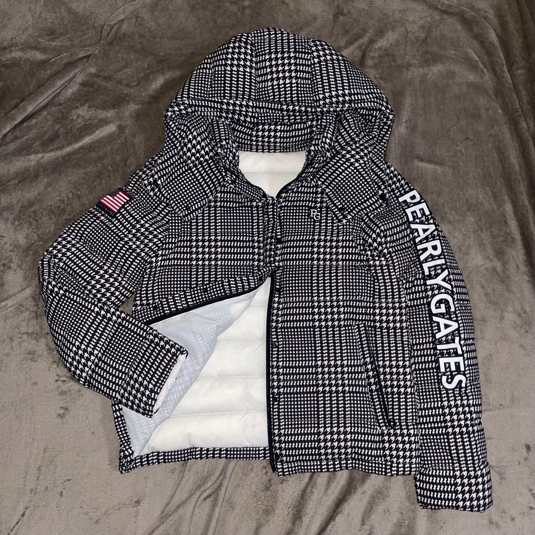 美品✨ パーリーゲイツ ダウンジャケット ベスト 総柄 千鳥格子