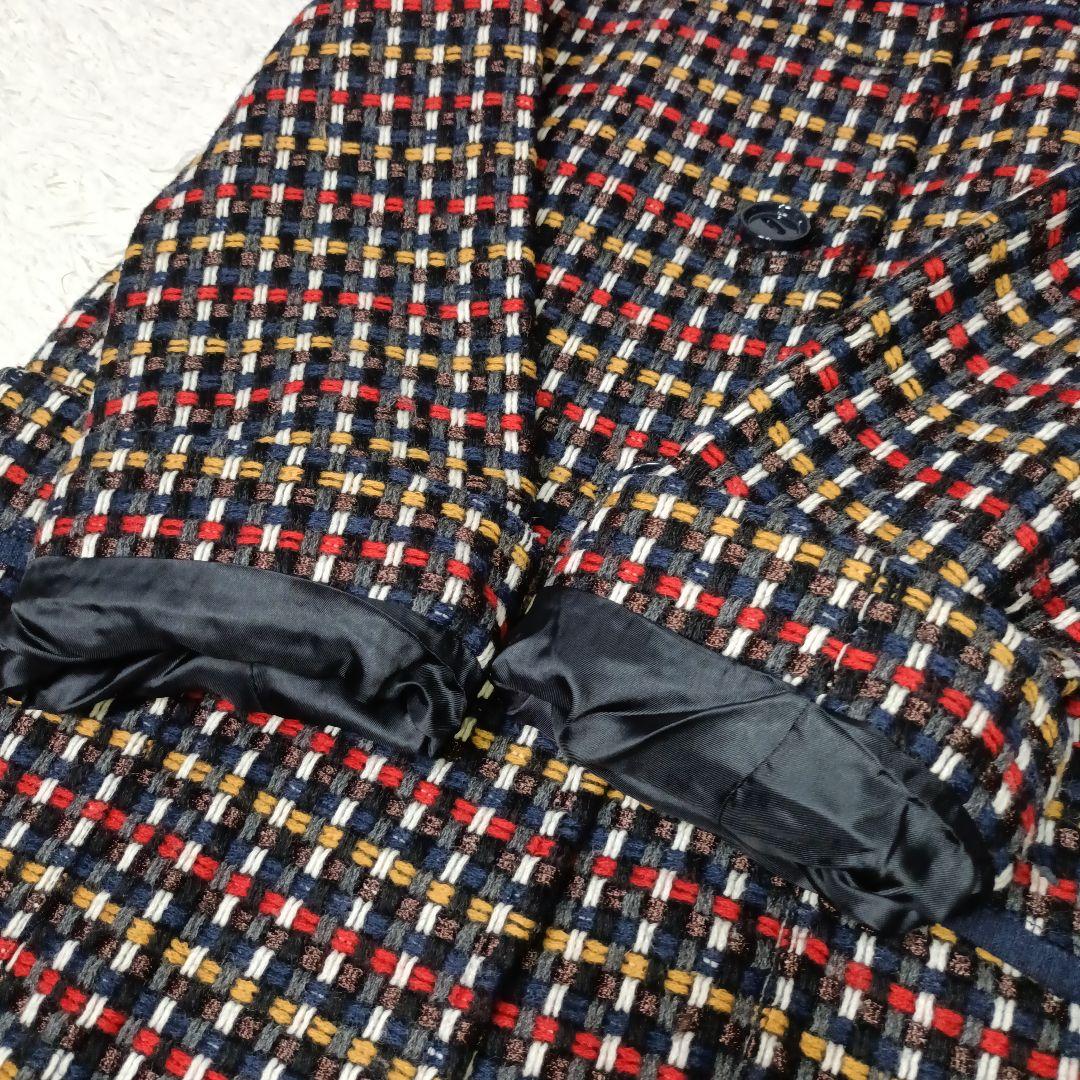 美品■MAX＆Co モヘヤ・アルパカ混 ウール ロングコート　ツイード