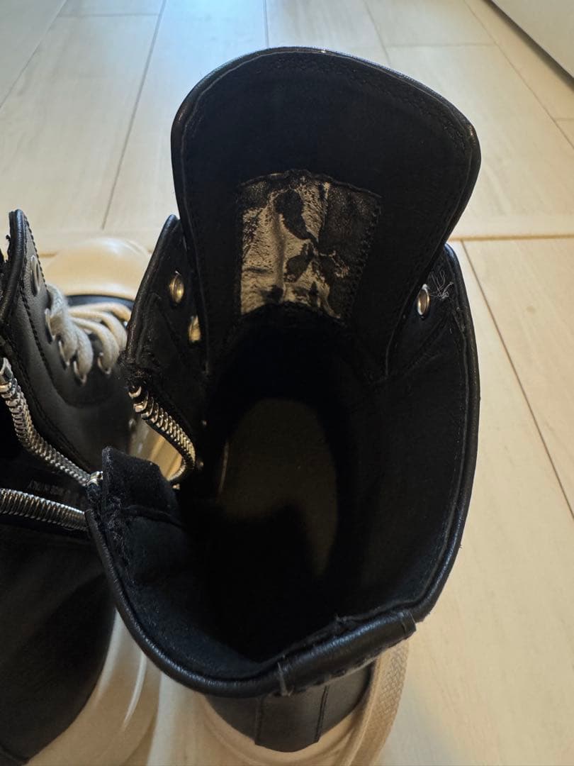 n*·様 rick owens ハイカットスニーカー ブラック 厚底7cm /3