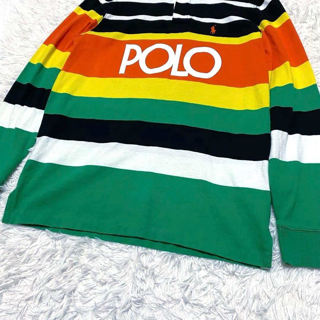【美品】 現行 ポロラルフローレン ラグビーシャツ　マルチカラー 刺繍　ポニー