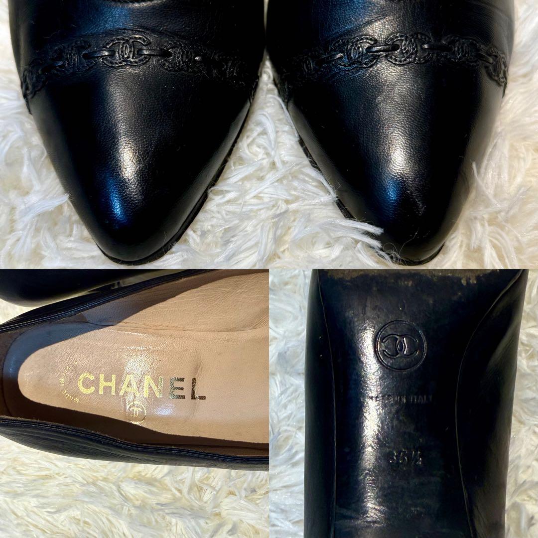 CHANEL シャネル ココマーク パンプス レザー ブラック 22.5