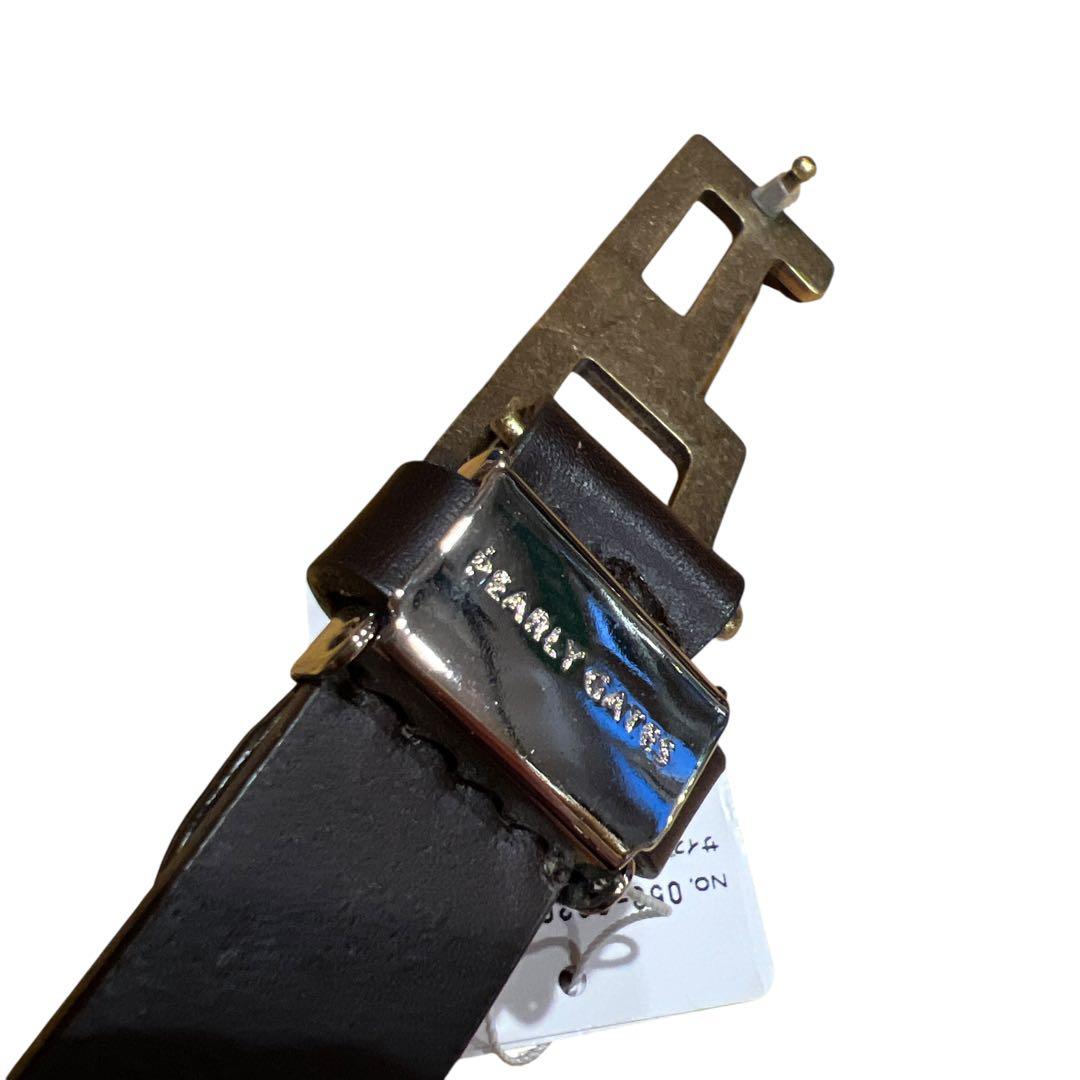 新品未使用タグ付き\"PEARLY GATESパーリーゲイツ\" LOGOベルト 金