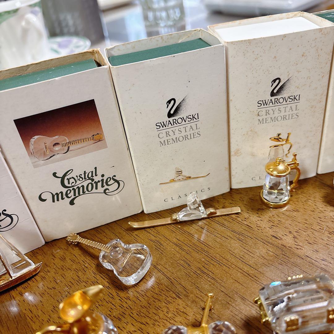 【スワロフスキー9点】　ヨット　ギター　スキー　ポット等