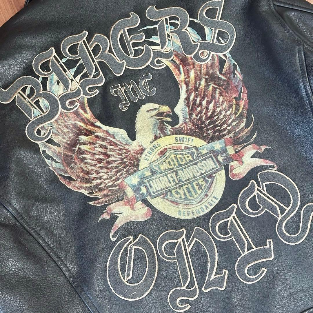 【超希少】良デザイン HARLEY-DAVIDSON レザーライダースジャケット