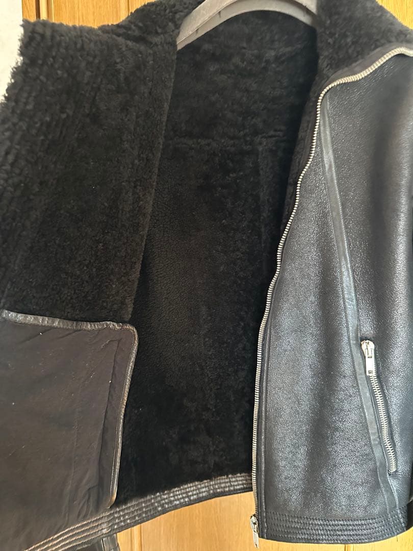 名作‼️RickOwensmoutonleather jacketdrkshdw