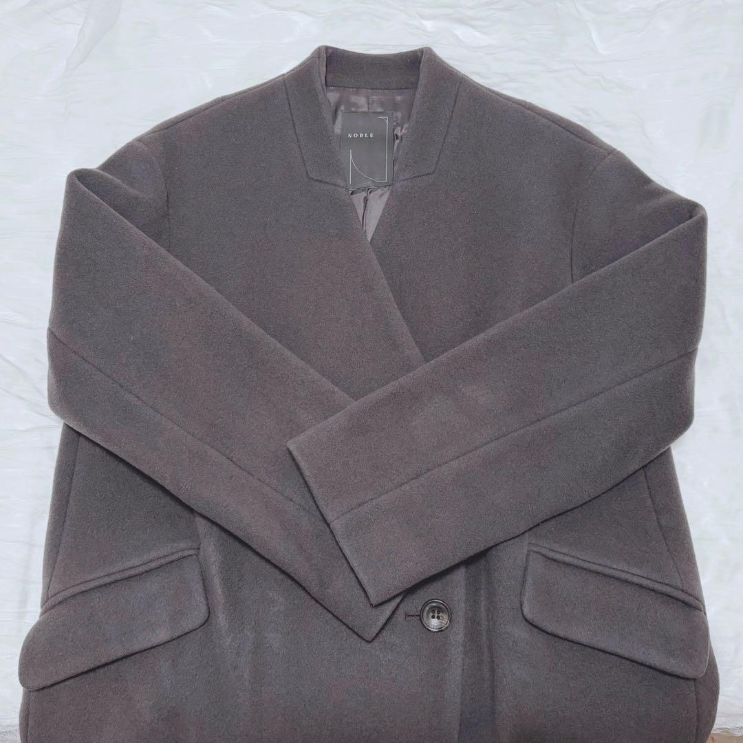 11/9まで値下げ中！ NOBLE MTRノーカラーコート グレー 36
