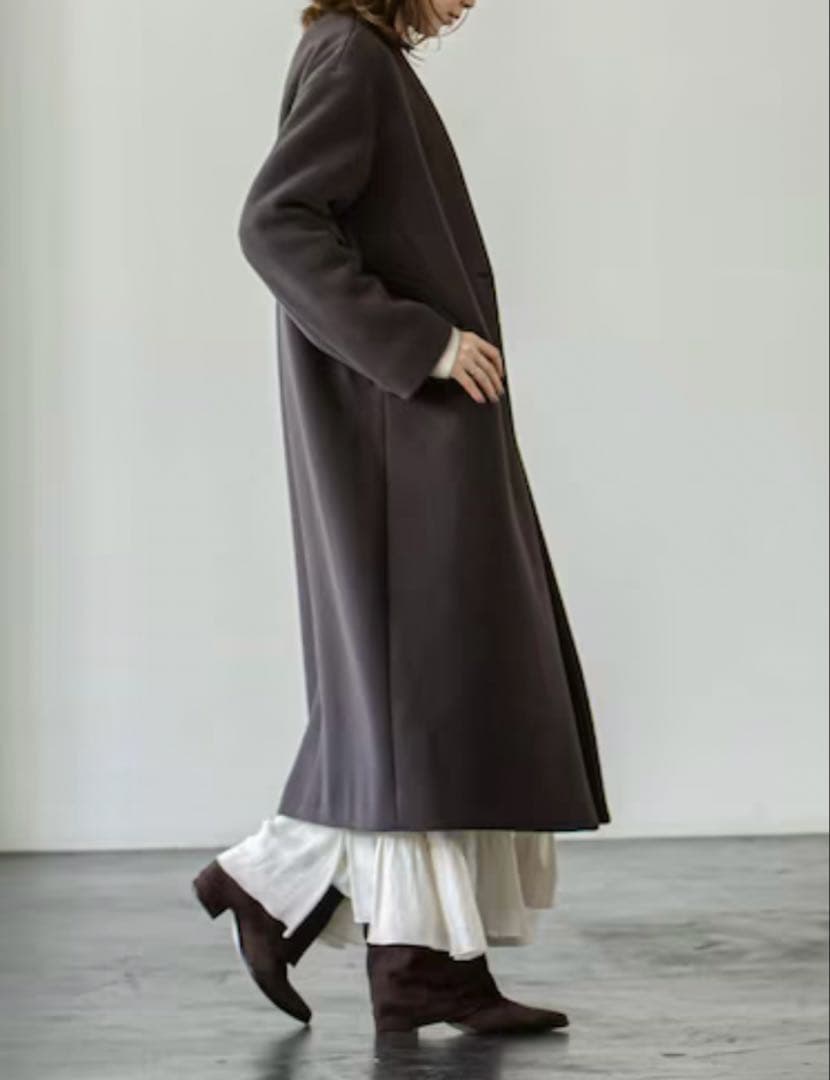 11/9まで値下げ中！ NOBLE MTRノーカラーコート グレー 36