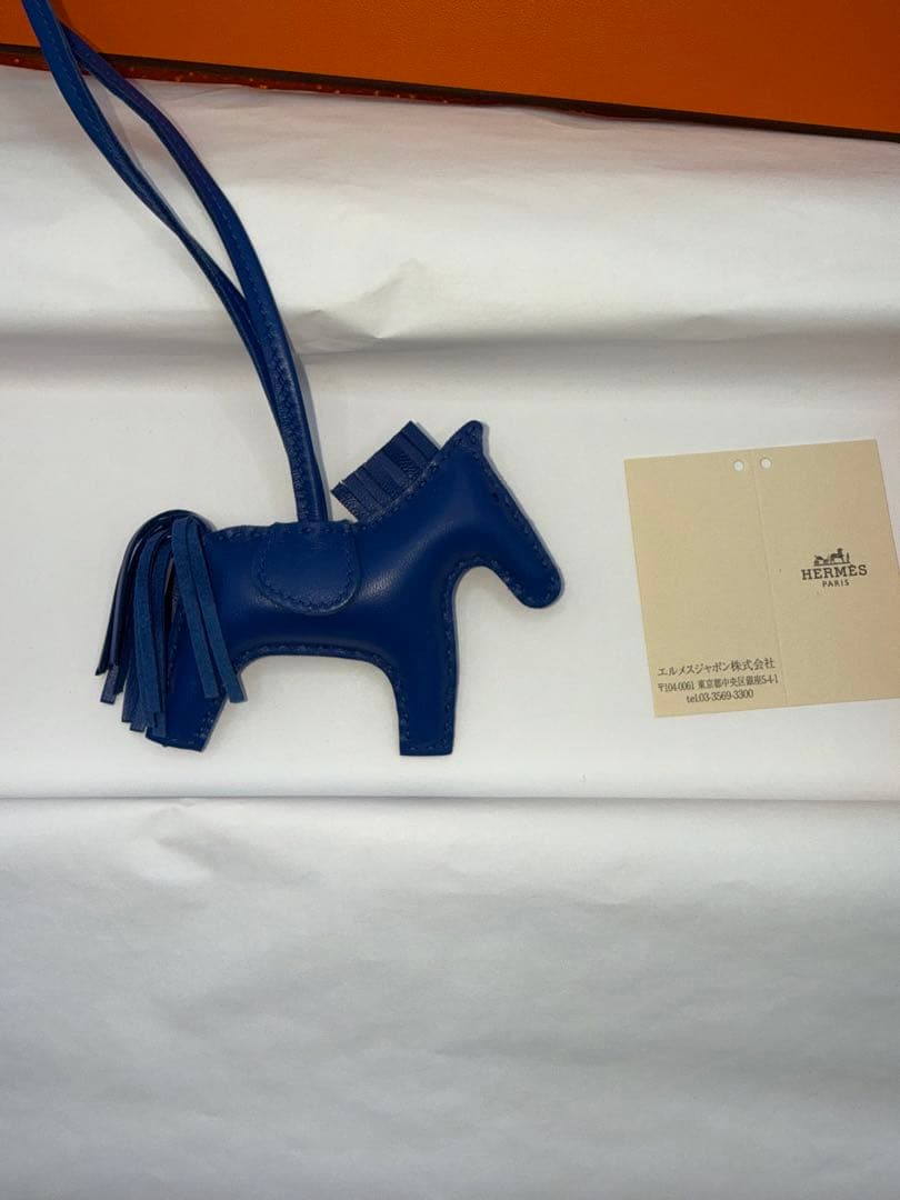【新品】エルメス　ロデオチャーム　ソーブルー