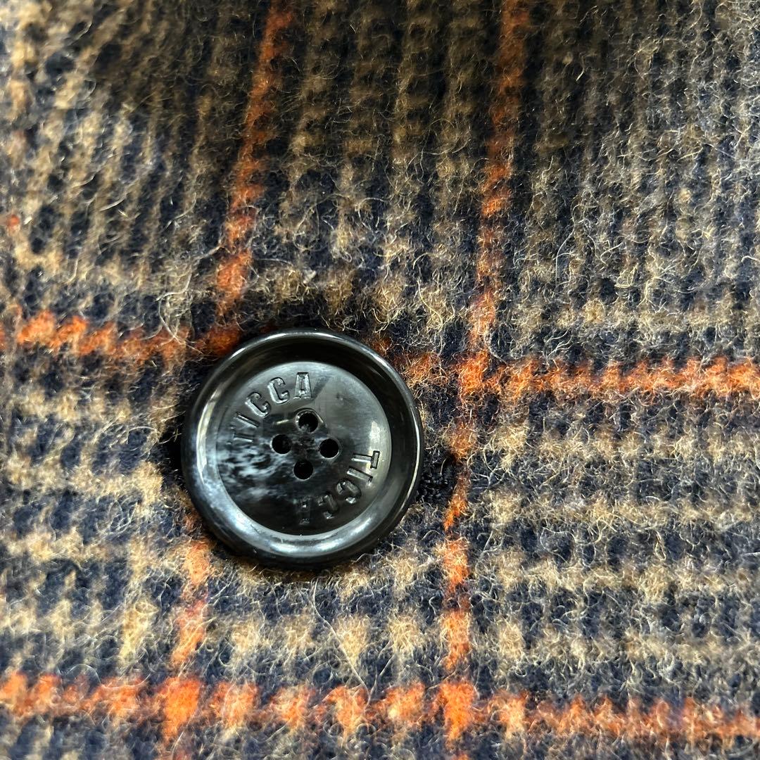 TICCA チェック柄 ダブルブレストコート