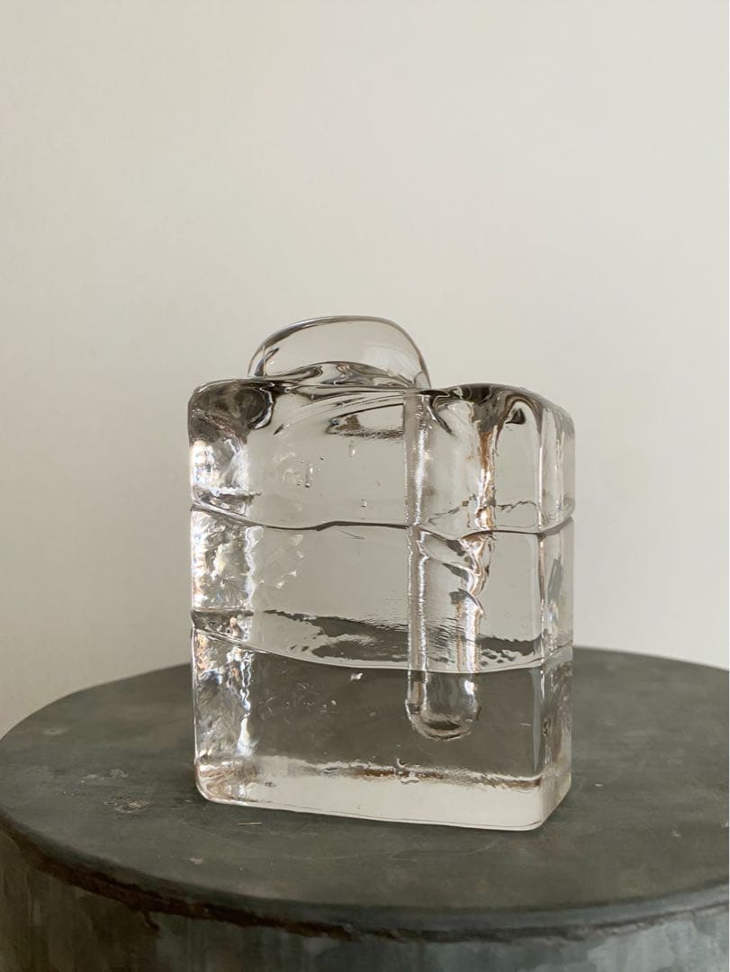 ドイツ アンティーク ビンテージ クリア 小瓶 花瓶 フラワーベース 四角 美品