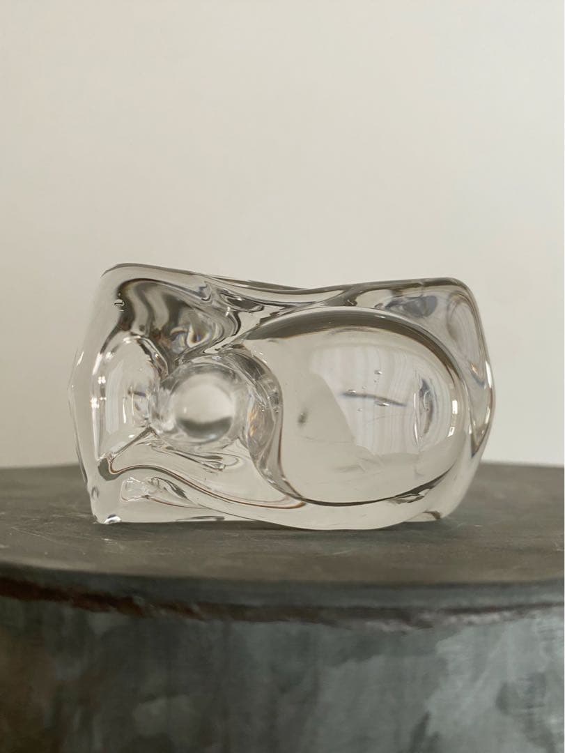 ドイツ アンティーク ビンテージ クリア 小瓶 花瓶 フラワーベース 四角 美品