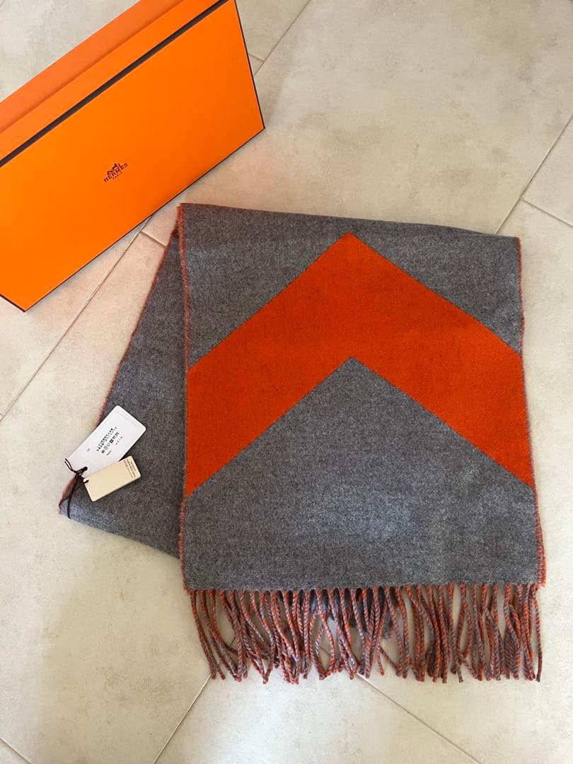 最終‼️お値下げ‼️新品☆タグ付き☆エルメスカシミアマフラー☆