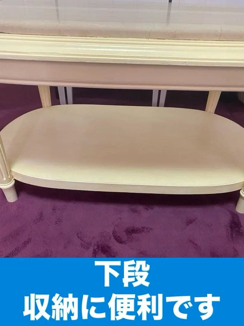 希少♦️オーバル形 大理石天板 ヴィンテージ テーブル♦️便利な２段♦️ロココフレンチ