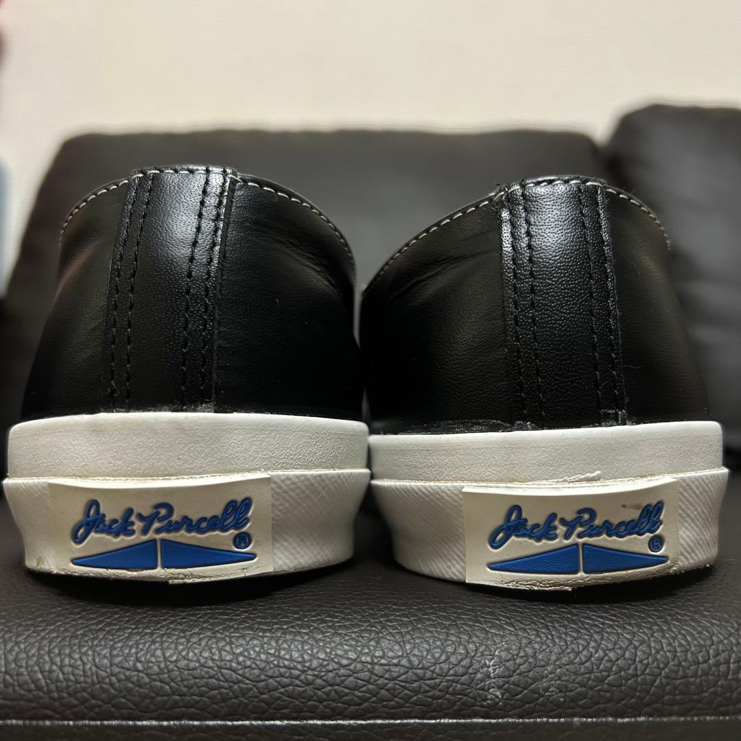 【希少　極美品】converse ジャックパーセル　レザー　黒　27.5㌢