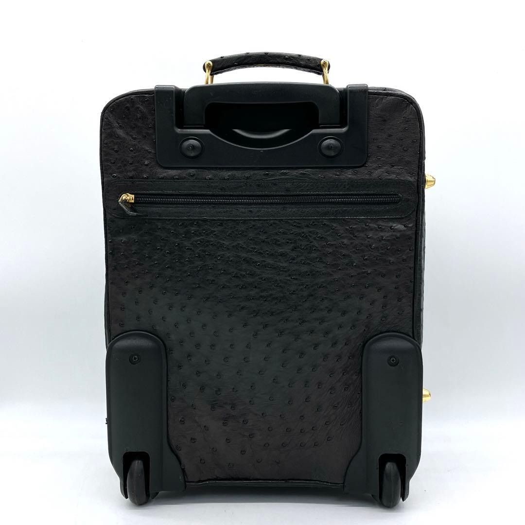 【オーストリッチ本革】JARDIN DES SACS キャリーケース　ブラック.
