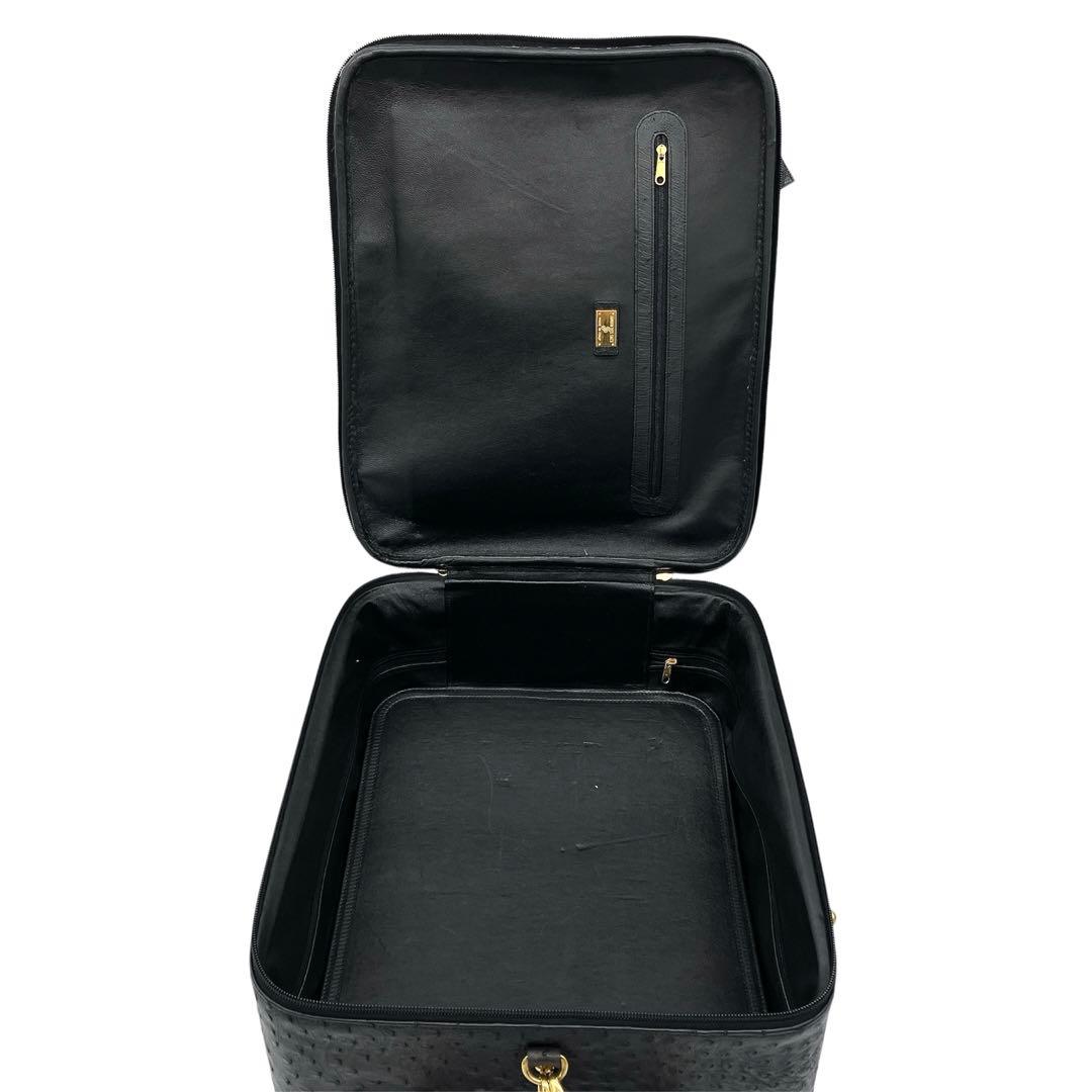 【オーストリッチ本革】JARDIN DES SACS キャリーケース　ブラック.