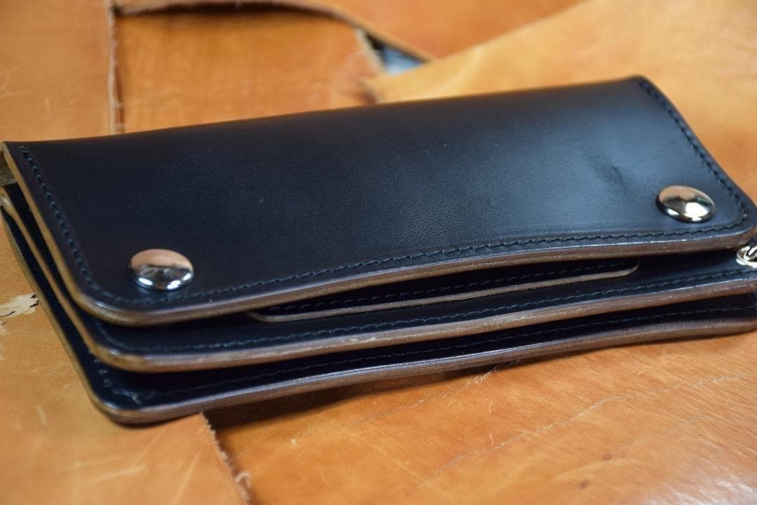 トラッカーウォレット MARYAM社　馬革 　ホースバット　茶芯　黒