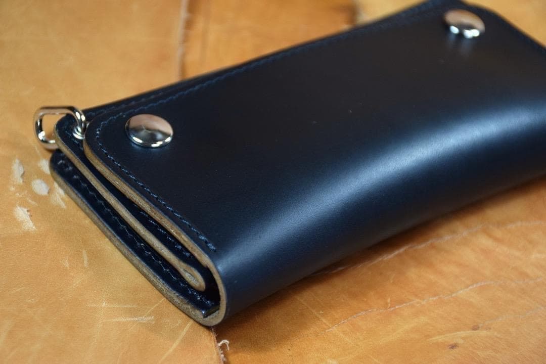 トラッカーウォレット MARYAM社　馬革 　ホースバット　茶芯　黒