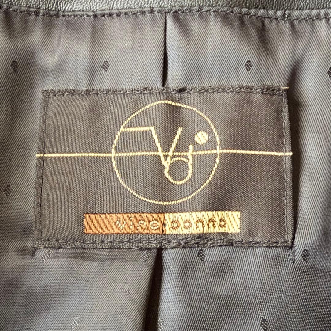 【高級本革】大きいサイズ 13AR 羊革 レザーコート ベルト付 黒 裏地ドット