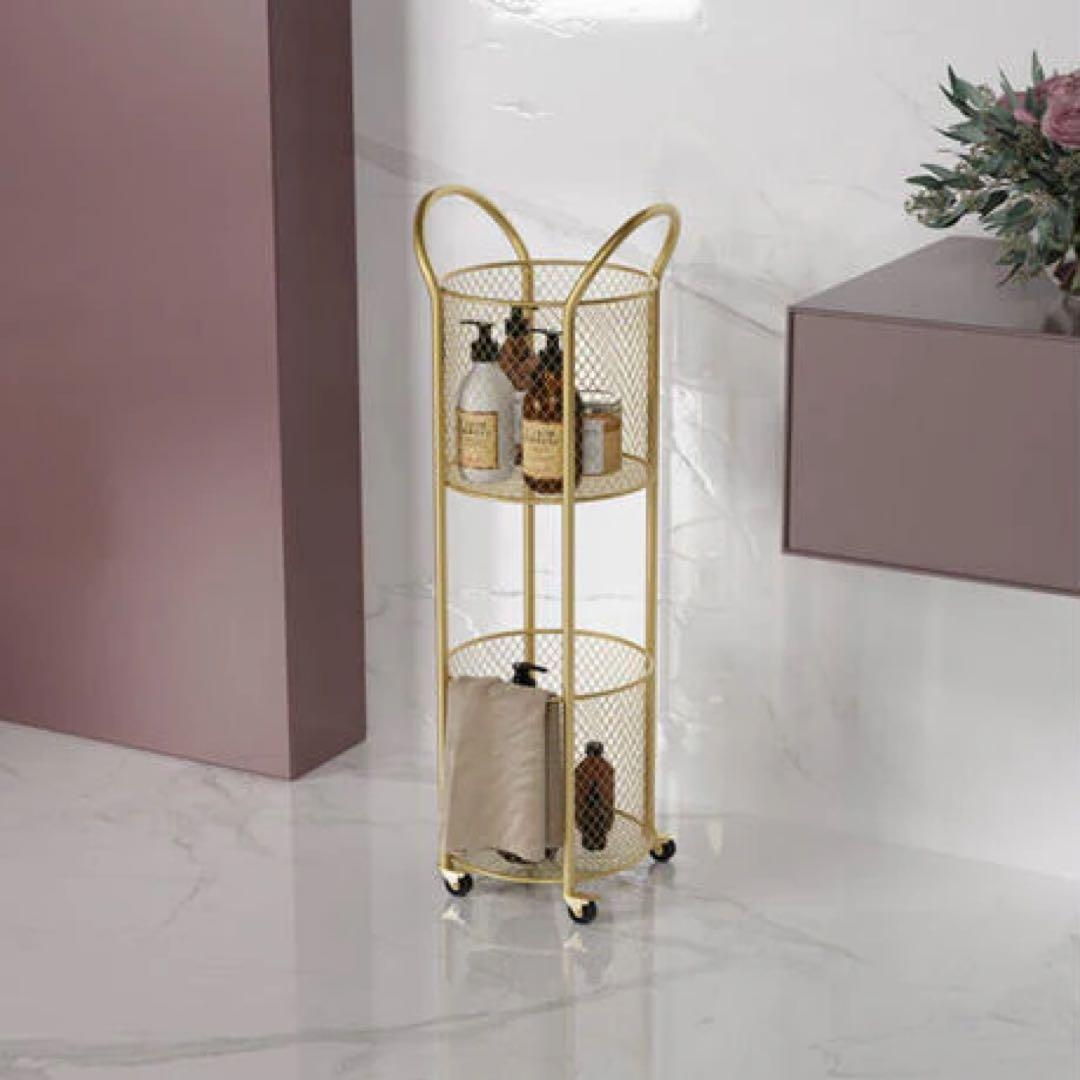 バスケットワゴン　ゴールド