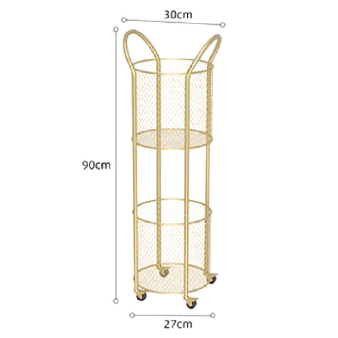 バスケットワゴン　ゴールド