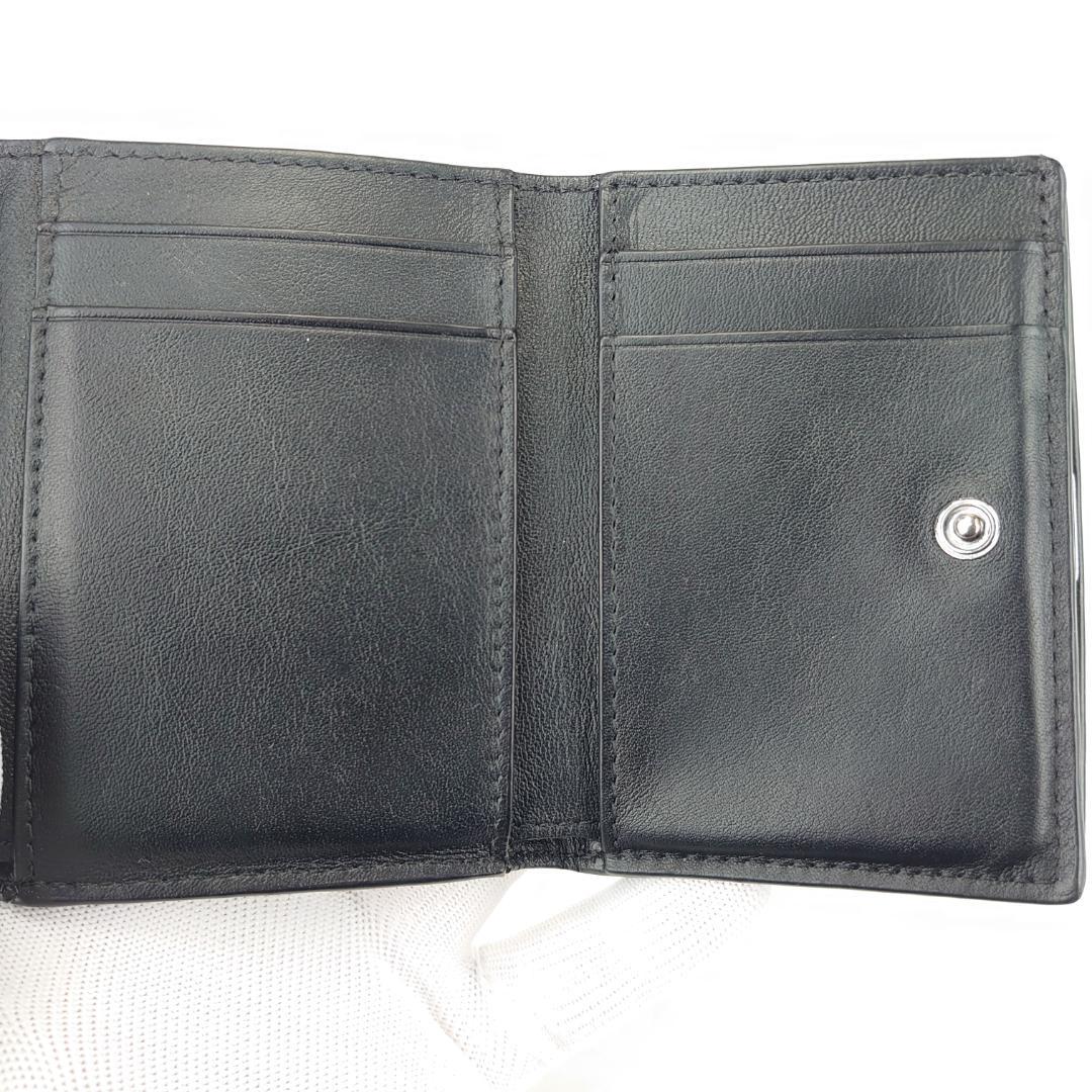 【美品】ロエベ　トライフォ－ルド　三つ折りナノ財布　ダブルホック　1211