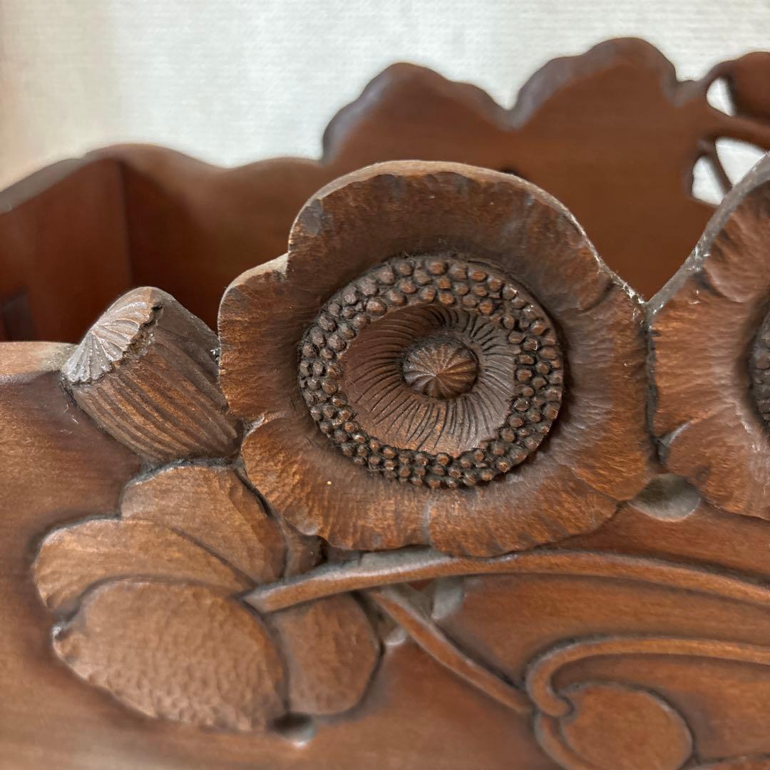 鎌倉彫マガジンラック　手作り作品　渡辺一生