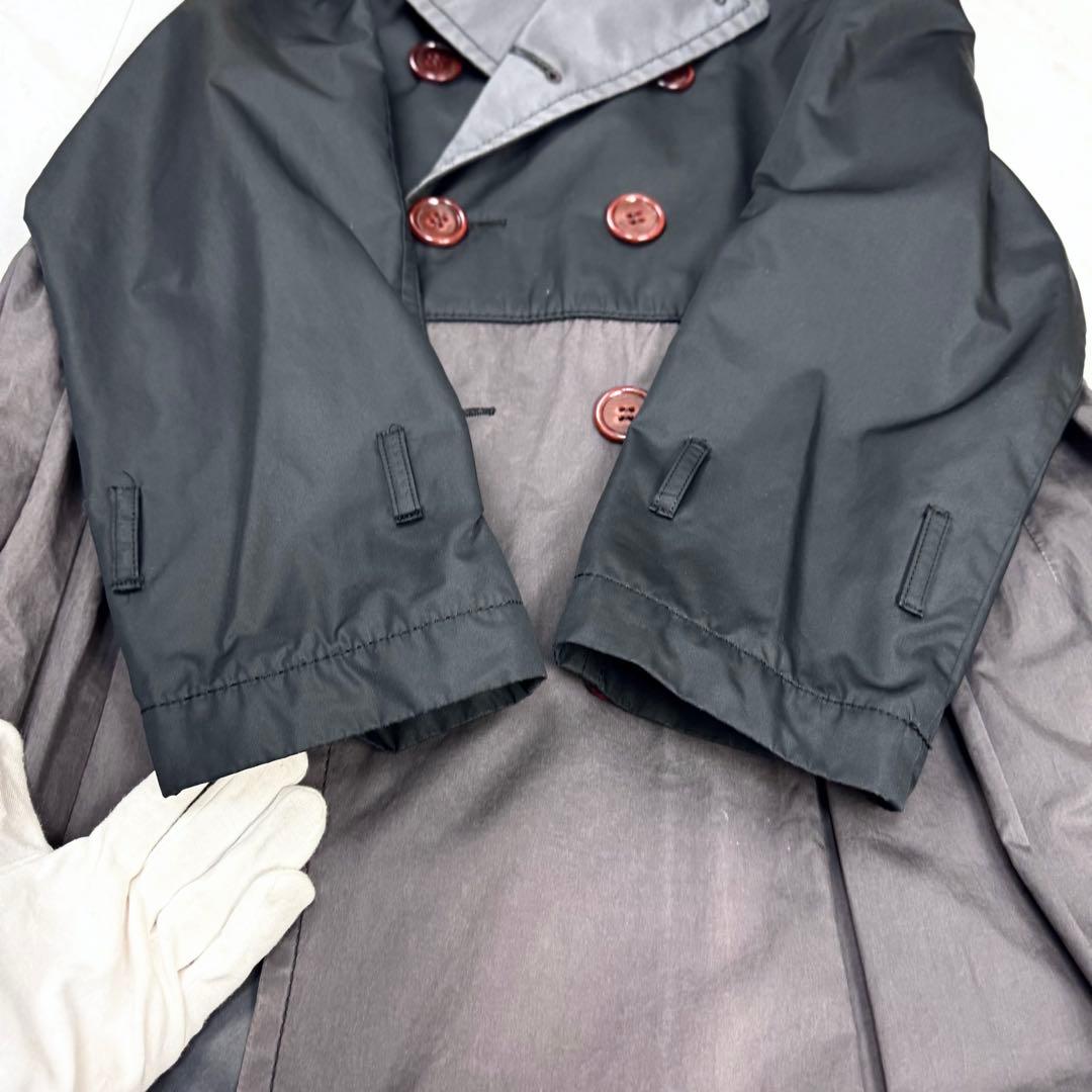 AD2017 トリコ コムデギャルソン トレンチコート バイカラー チェック M