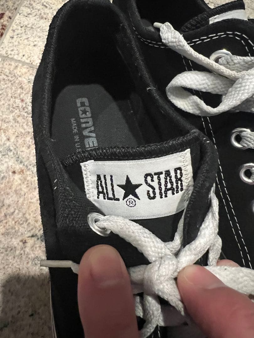 希少93年 CONVERSE スウェード ブラックUSA製 藤原ヒロシ US8