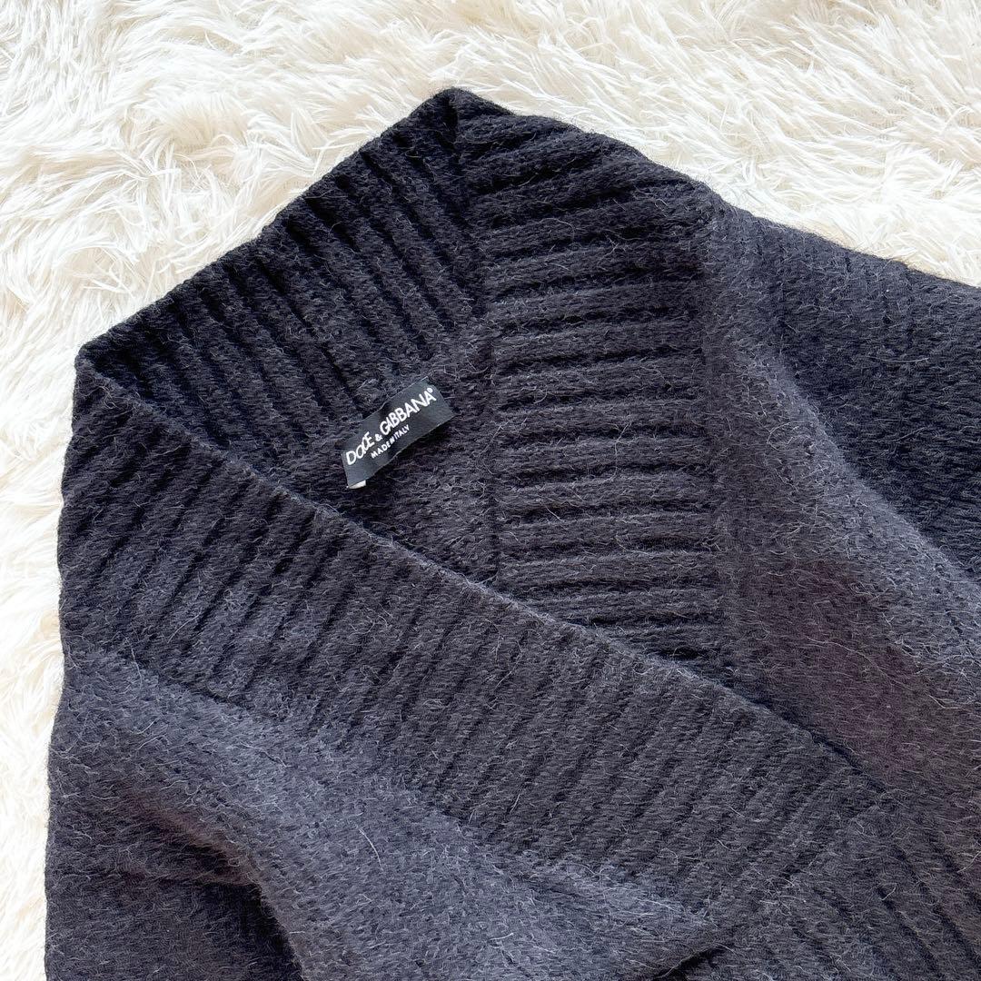 美品✨ドルチェ＆ガッバーナ　アルパカ100% Vネック　五部袖セーター　グレー
