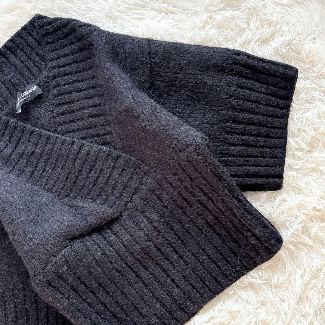 美品✨ドルチェ＆ガッバーナ　アルパカ100% Vネック　五部袖セーター　グレー