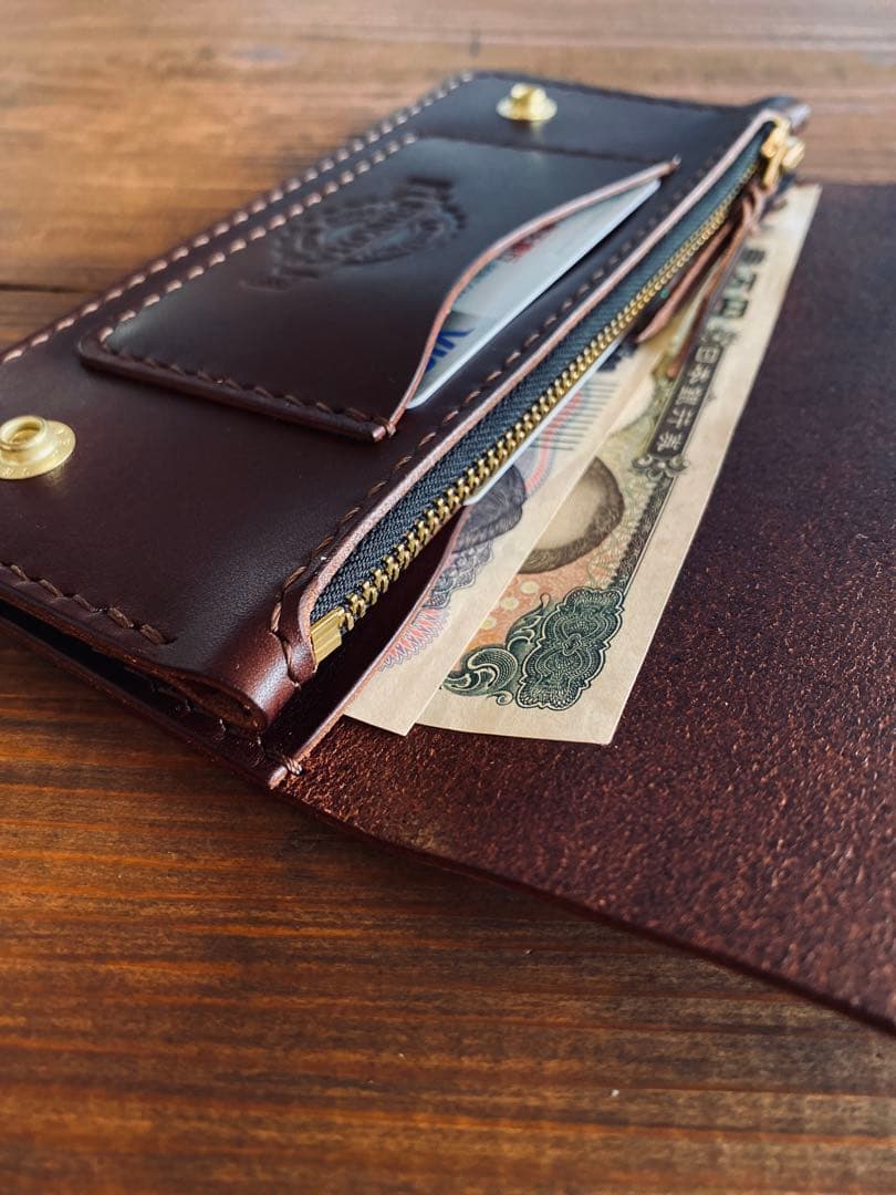 【BULGARO】TL01-64ロングトラッカーウォレット真鍮チェーン付き