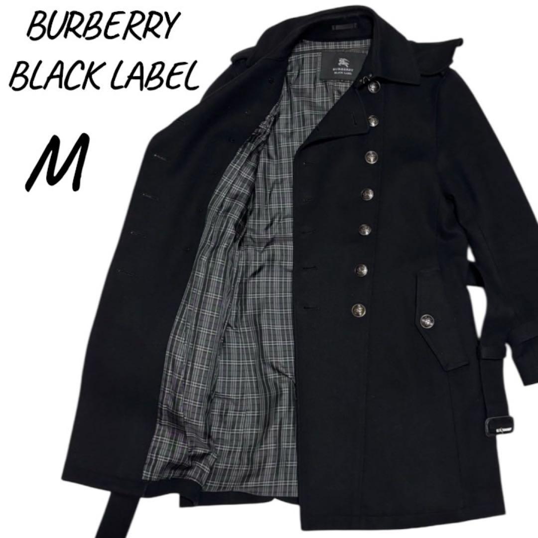 美品 バーバリーブラックレーベル★カシミヤ混 ナポレオンコート メンズ Mサイズ