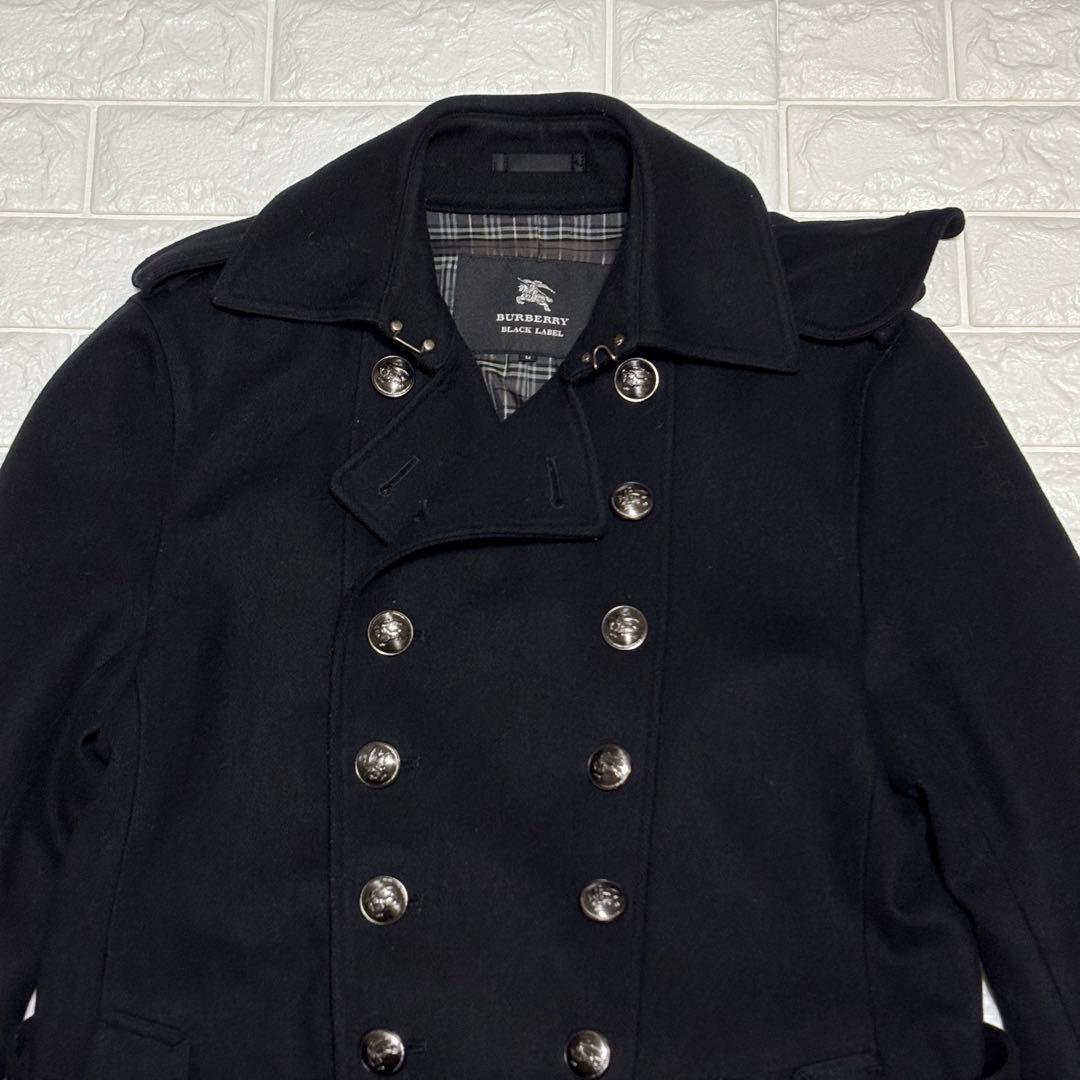 美品 バーバリーブラックレーベル★カシミヤ混 ナポレオンコート メンズ Mサイズ