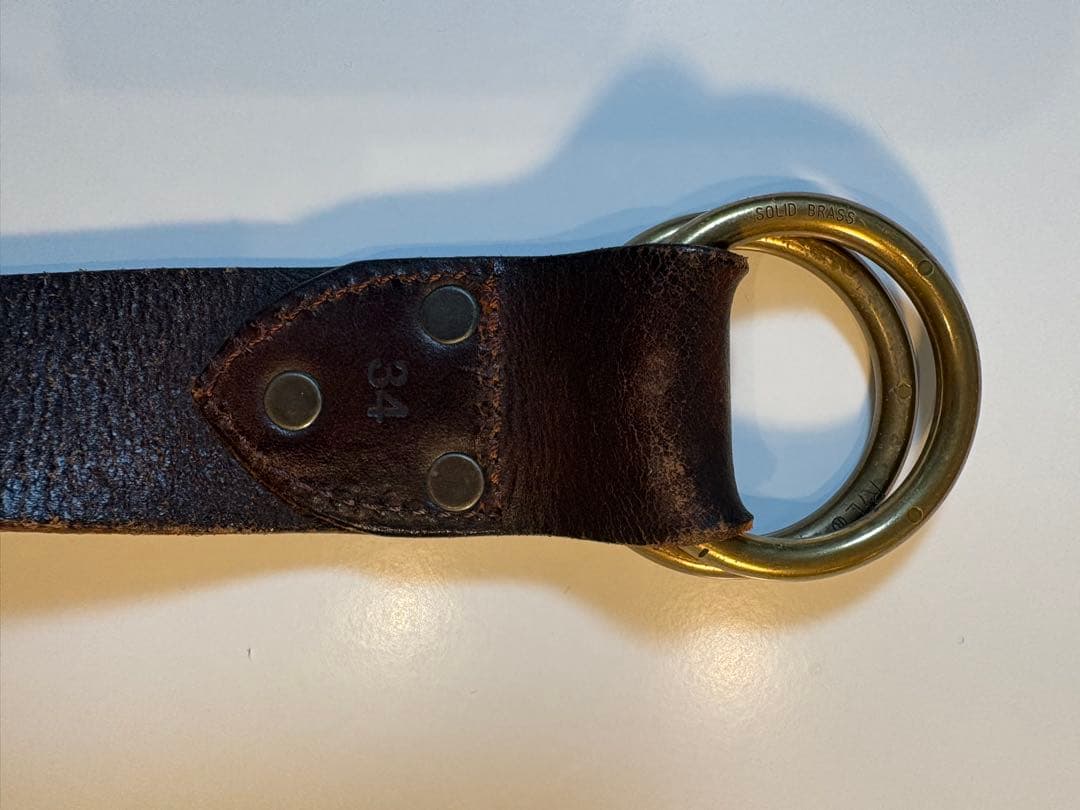 RRL リングベルト　レザー　ラルフローレン　34