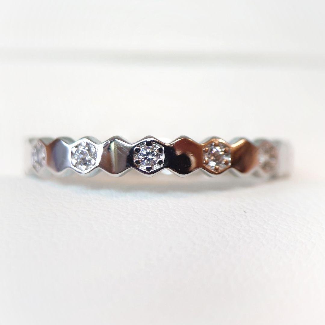 2421高級 sona ダイヤモンド フルエタニティ リング ハニカム シルバー