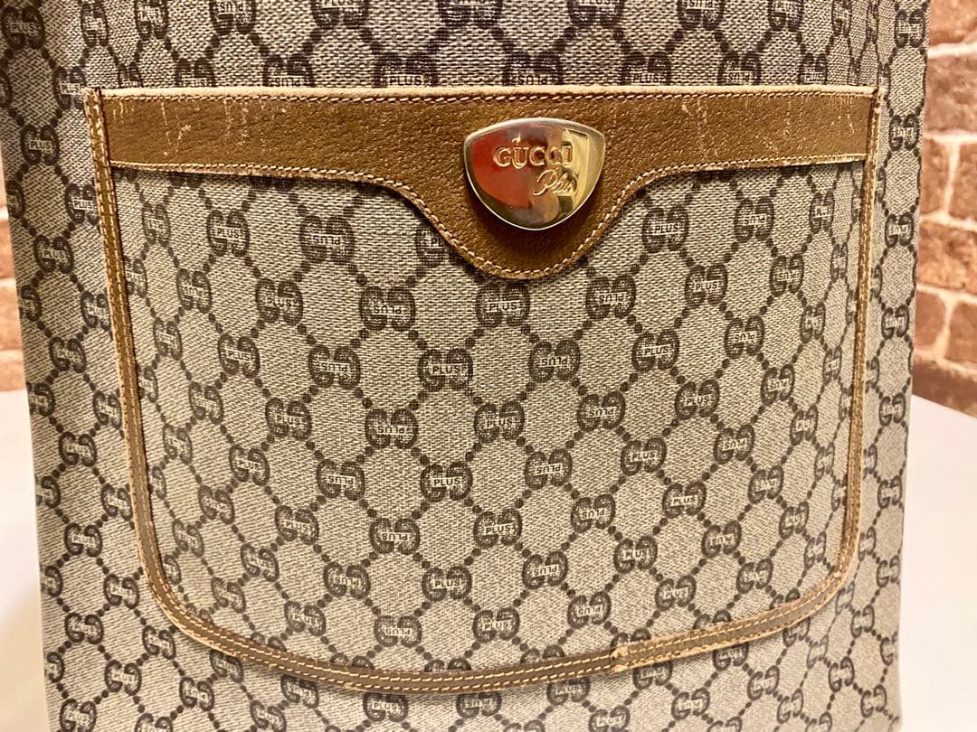 可愛い❗️GUCCIトートバッグ　GGPLUS シェリーライン　オールドグッチ