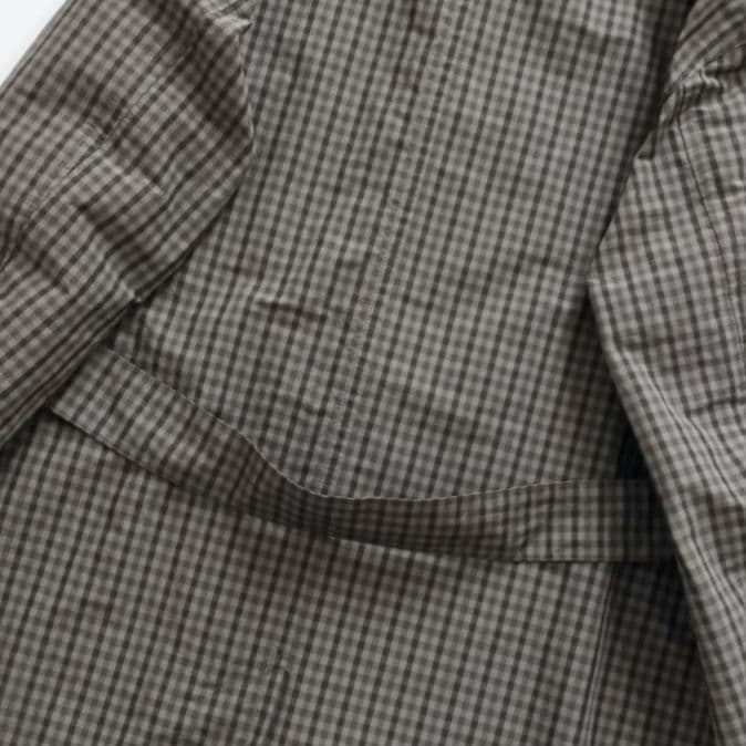 DANTON✨️ナイロン タフタ ステンカラー コートチェック柄