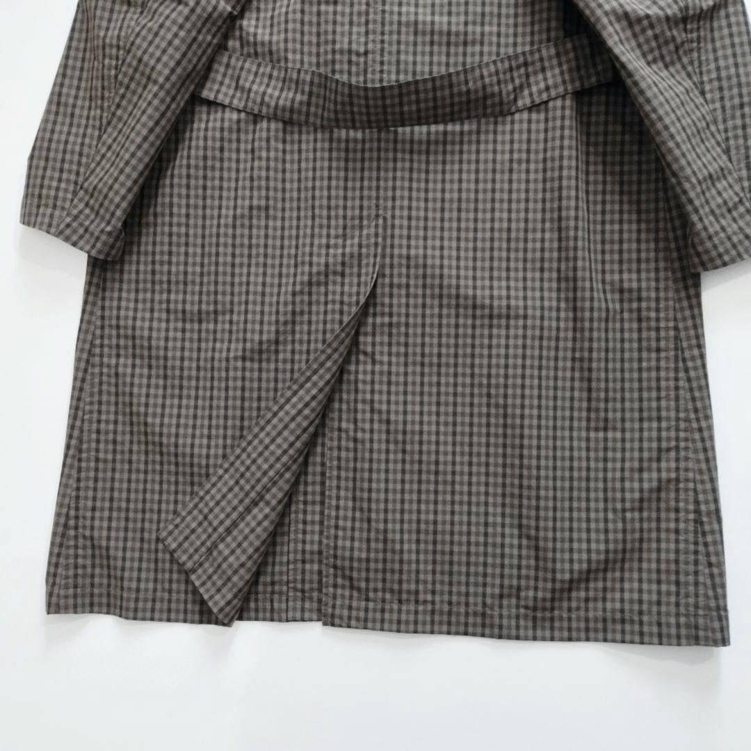 DANTON✨️ナイロン タフタ ステンカラー コートチェック柄