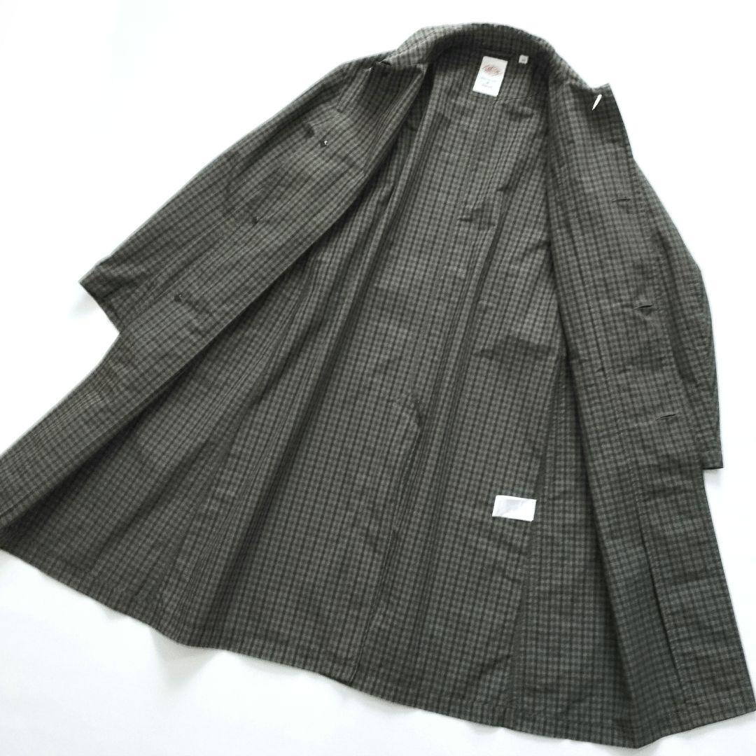 DANTON✨️ナイロン タフタ ステンカラー コートチェック柄